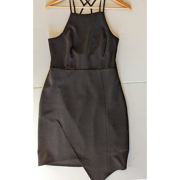 Express Bodycon Sleeveless Strapped Black Mini Dress Sz 6 - Picture 1 of 9